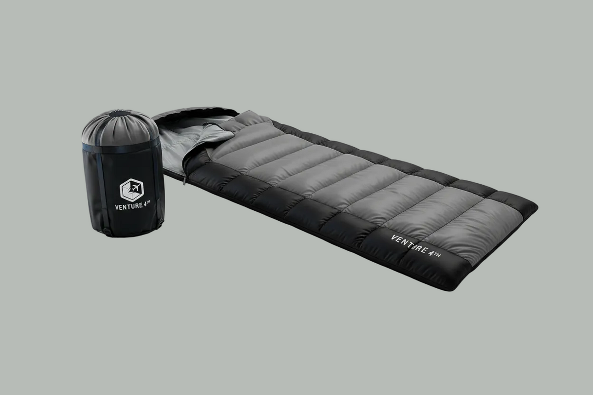 SummerLite Sleeping Bag Black/Gray - Angled Side View